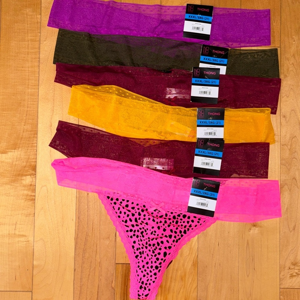 NOBO Ladies Lace Thong.6 Pairs Bundle Size XXXL/ 3XG(21)